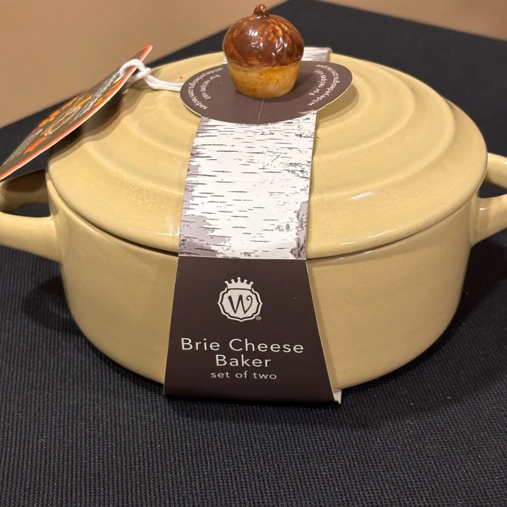The Wild Eye Designs Brie Cheese Baker ceramic acorn handle